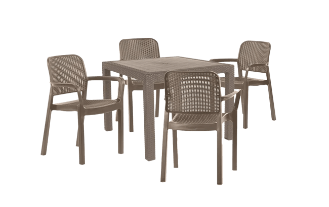 פינת אוכל נירוונה 4 כיסאות - בז'