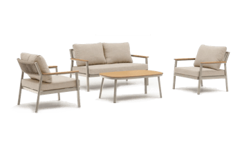 סט מערכת ישיבה פוקט אלומניום - בז - מערכות ישיבה מאלומיניום