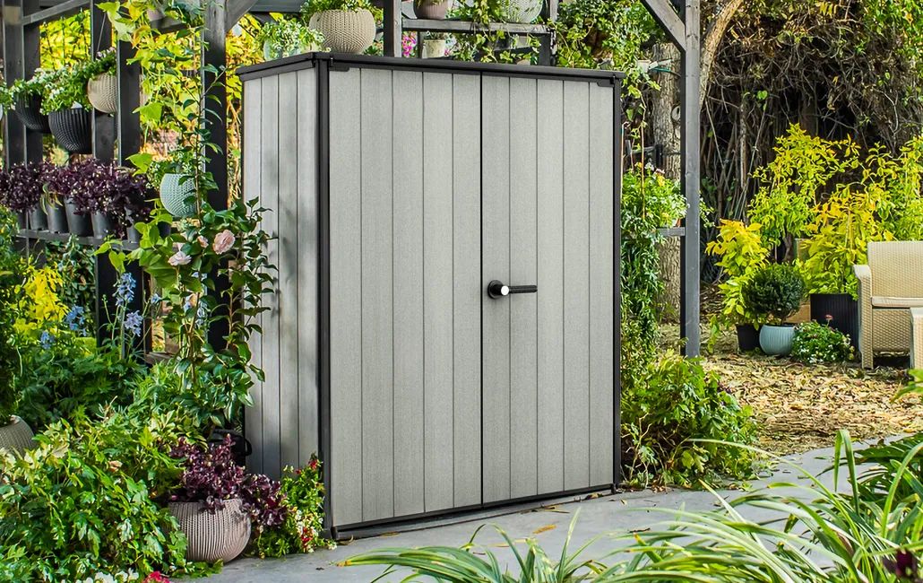 High Store Plus 1400L Gartenschrank - 140x73.6x170.4cm - Graubraun
