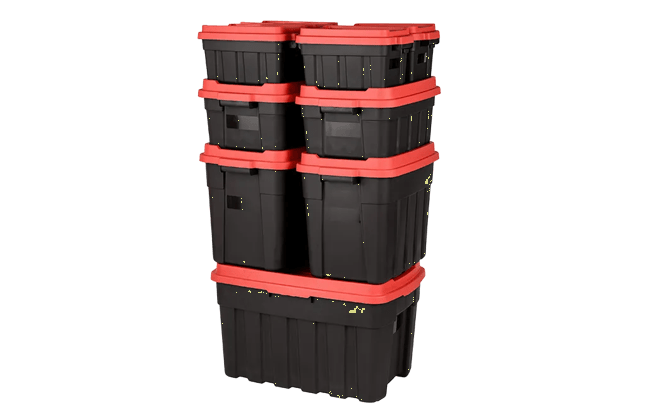 Tuff Box 140L Storage Boxes with Lid  Set of 3 - Black