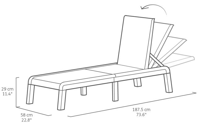 מיטת שיזוף מיורקה בטקסטורת יוטה - לבן