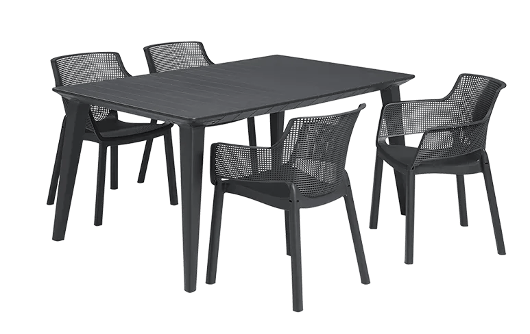 Fauteuil Elisa - Lot de 4 - Graphite