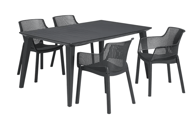 Fauteuil Elisa - Lot de 4 - Anthracite