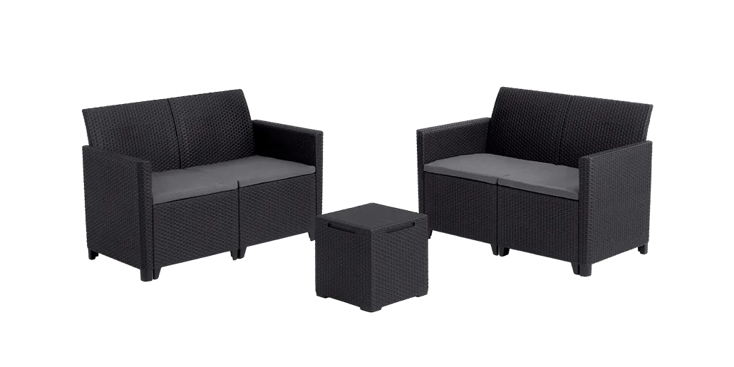 Marie 4 Seater Double Lounge Set  - Grey