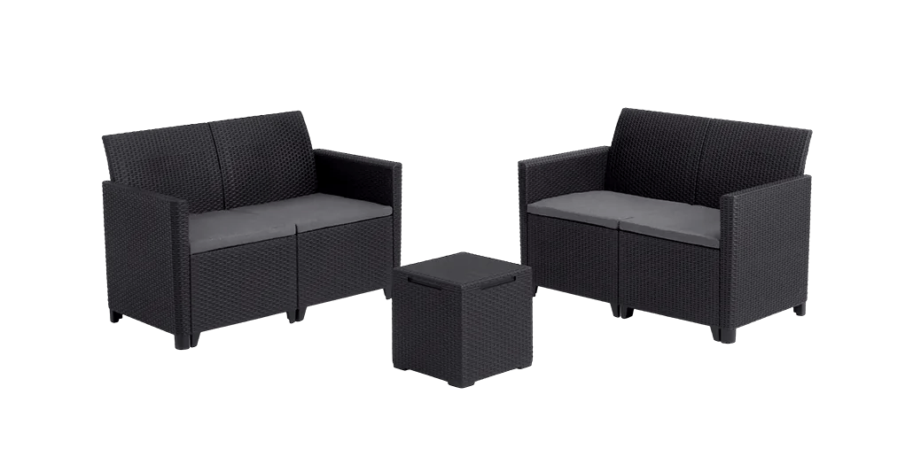 Marie 4 Seater Double Lounge Set  - Graphite