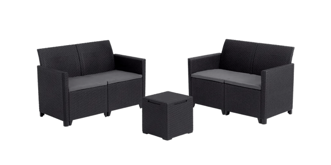 Marie 4 Seater Double Lounge Set  - Grey