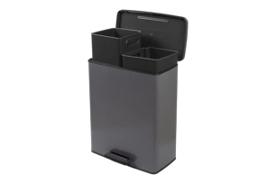 Decobin Duo Prullenbak 26L+26L - Grijs - Prullenbakken