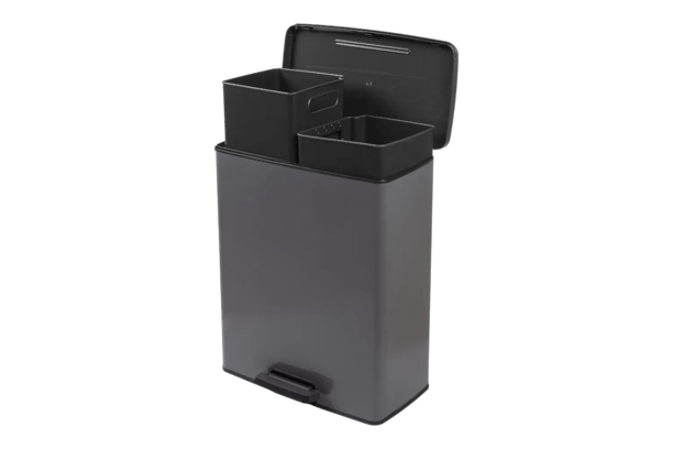 Decobin Duo Prullenbak 26L+26L - Grijs - Prullenbakken