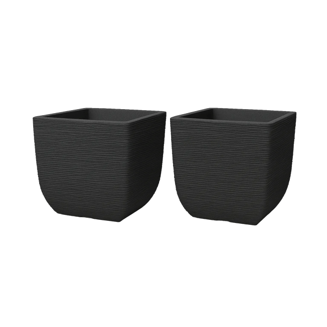 Cotswold Square Planter 32cm Set of 2 - Millstone Grey