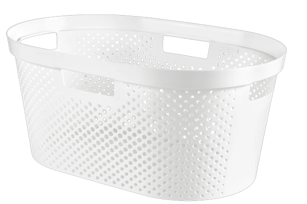 Infinity Dots Wasmand 40L - Wit - Wasmanden