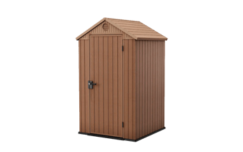 Caseta de exterior Darwin 4x4 125,8x116,7x205 cm y 1,5m2 - Marrón - Almacenaje Exterior