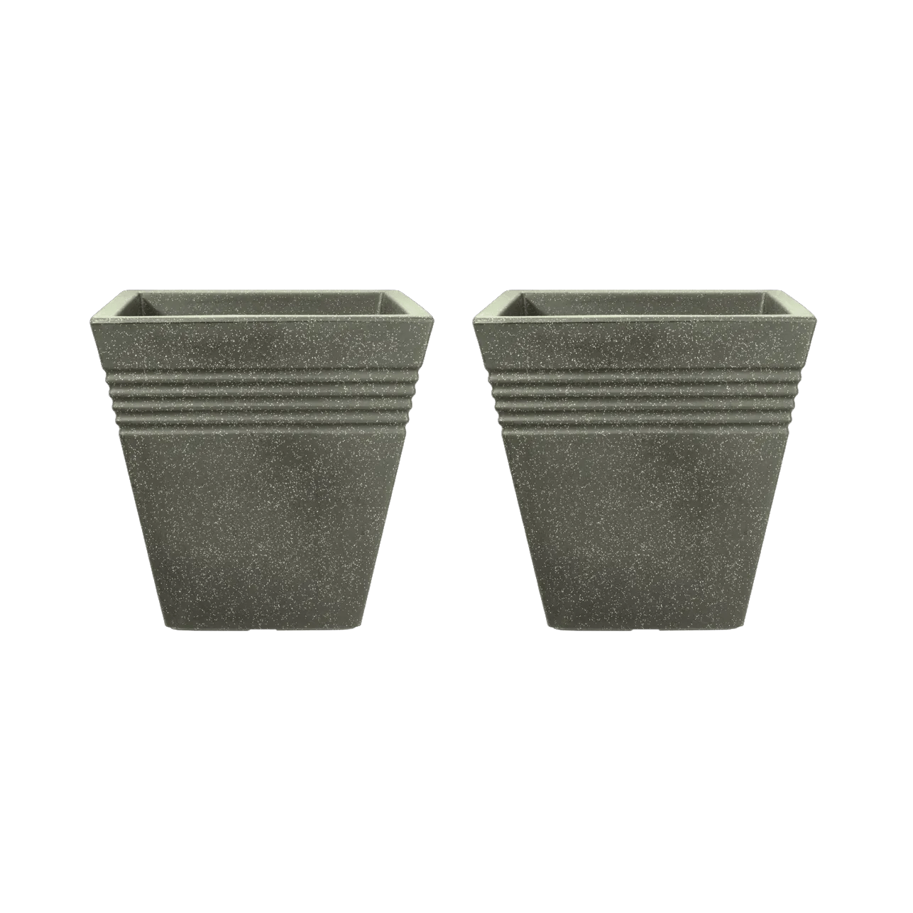 Piazza Square Planter 34cm Set of 2 - Marble Green