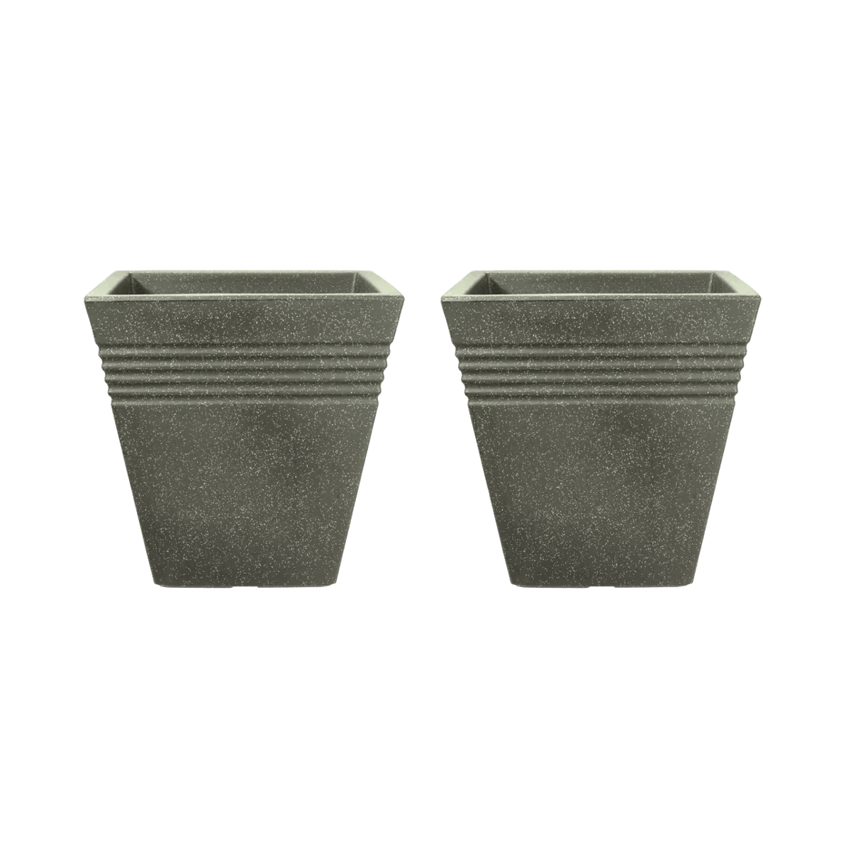 Piazza Square Planter 34cm Set of 2 - Marble Green