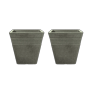 Piazza Square Planter 34cm Set of 2 - Marble Green