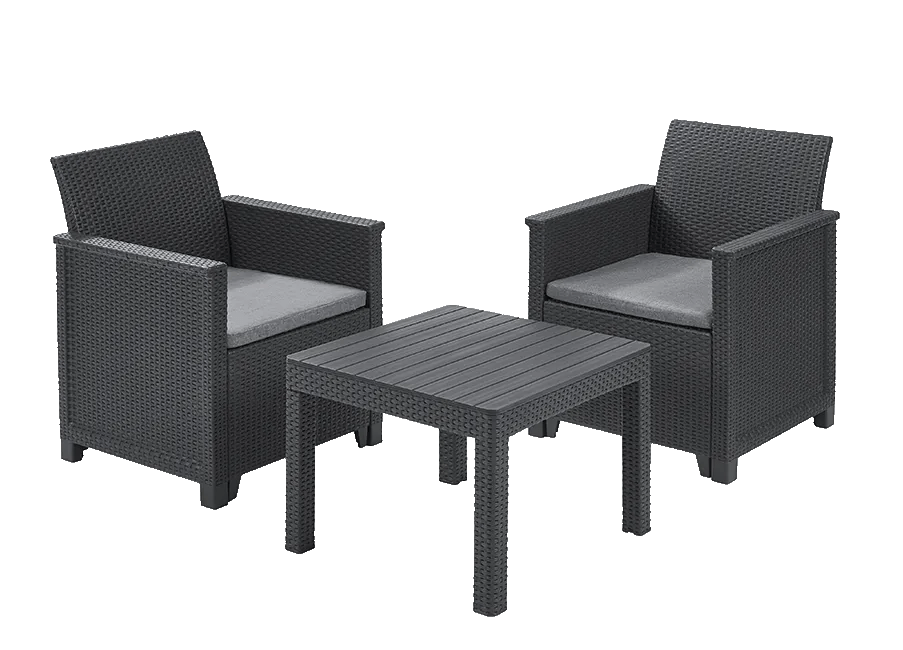 Emma 2 Seater Balcony Set - Grey