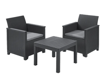 Emma 2 Seater Balcony Set - Grey - Patio Sets