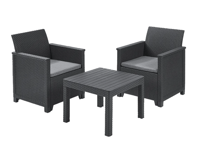 Emma 2 Seater Balcony Set - Grey