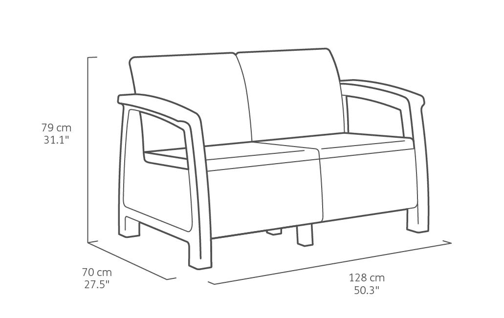 Corfu Outdoor Seating Conversation Set​ Graphite - Keter US