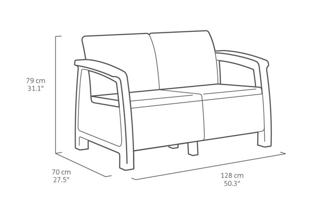 Corfu Outdoor Seating Conversation Set​ Graphite - Keter US