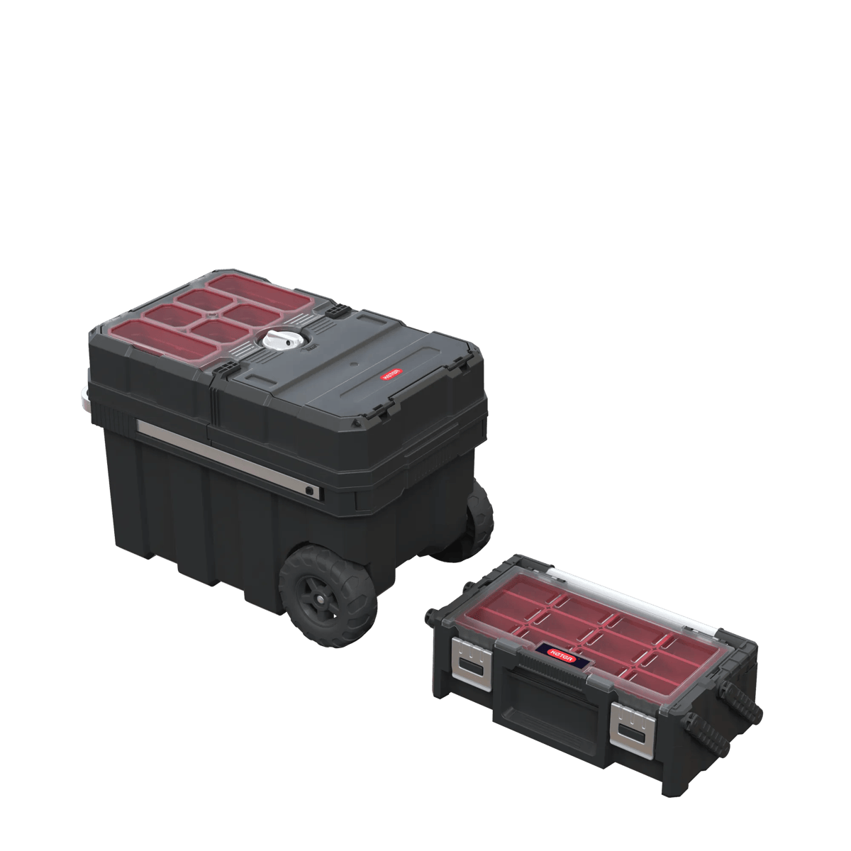 Masterloader Rolling Tool Box with Cantilever Organizer - Keter US