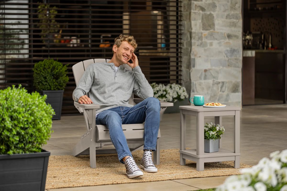 Troy Adirondack Tuinstoelen met Deluxe Bijzettafel - Soft Beige