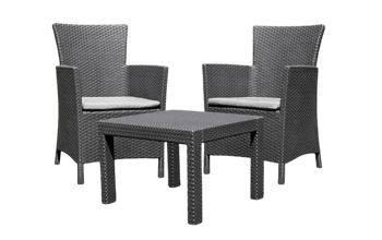 Rosario 2 Seater Balcony Set - Grey - Patio Sets