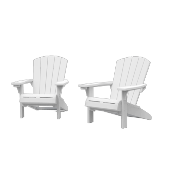 Alpine Adirondack Chair, Set of 2 - White - Adirondack Chairs