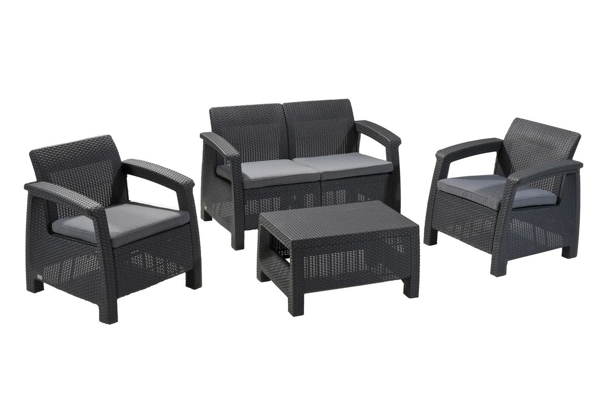 Corfu Outdoor Seating Conversation Set​ Graphite - Keter US