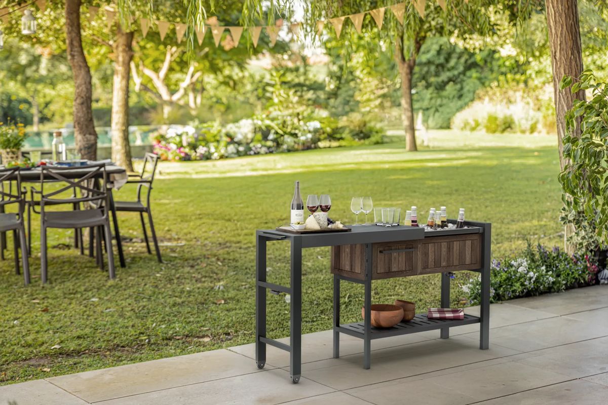 Hosting Party Tafel - 112x43x90 cm - Walnut