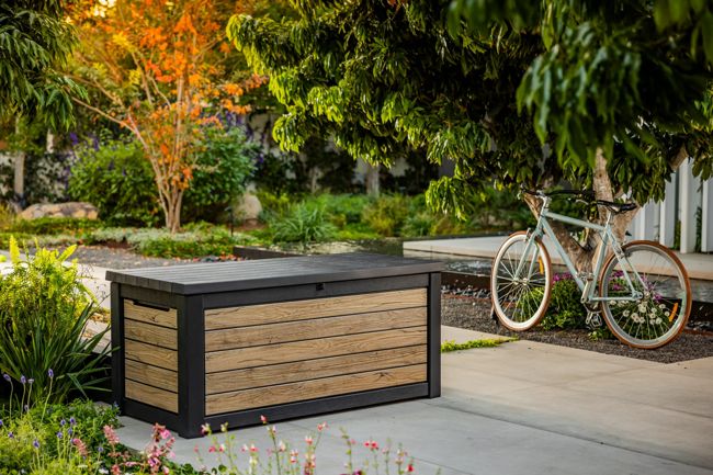 Coffre de jardin Signature 630L - Marron aspect Douglas