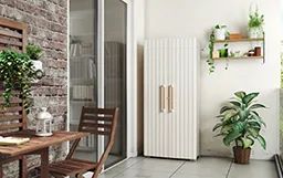Armario alto de exterior Groove - 180x45x80 cm. - Beige