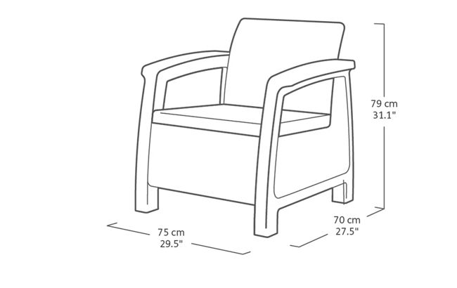 Conjunto de exterior de 4 plazas Bahamas - Grafito