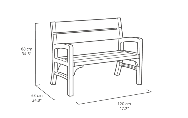 Porto Bankje - 120x63x88cm - Walnut