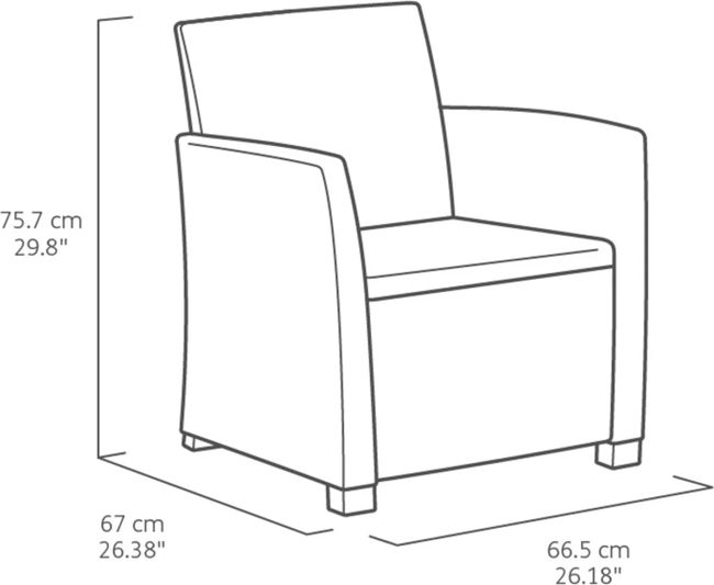 Mia 4 Seater Lounge Set With Storage Table - Graphite