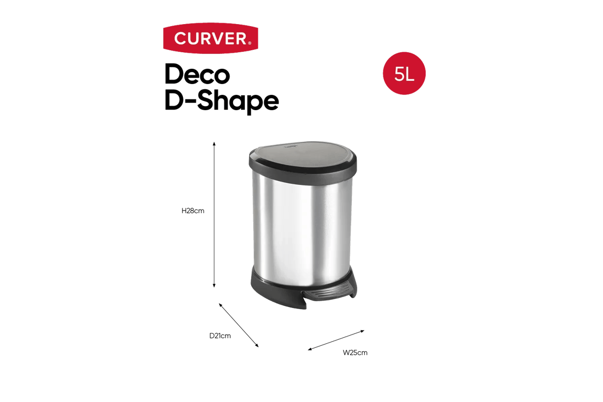 Decobin Pedaalemmer 5L - Zilver