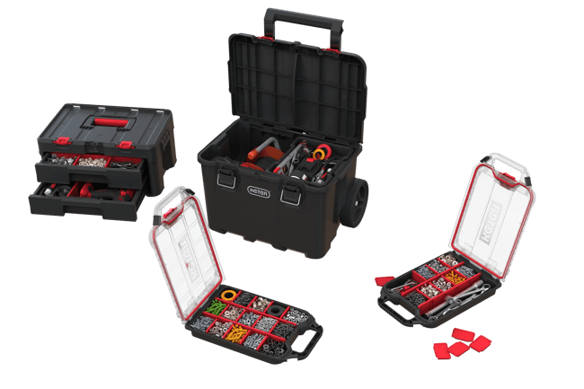Stack & Roll 2.0 Tool Storage System Black - Keter US