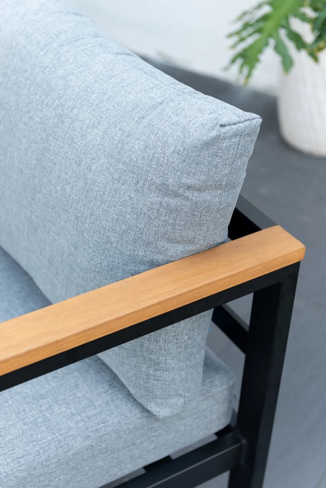 מערכת ישיבה באונטי - אלומיניום בשילוב עץ - שחור