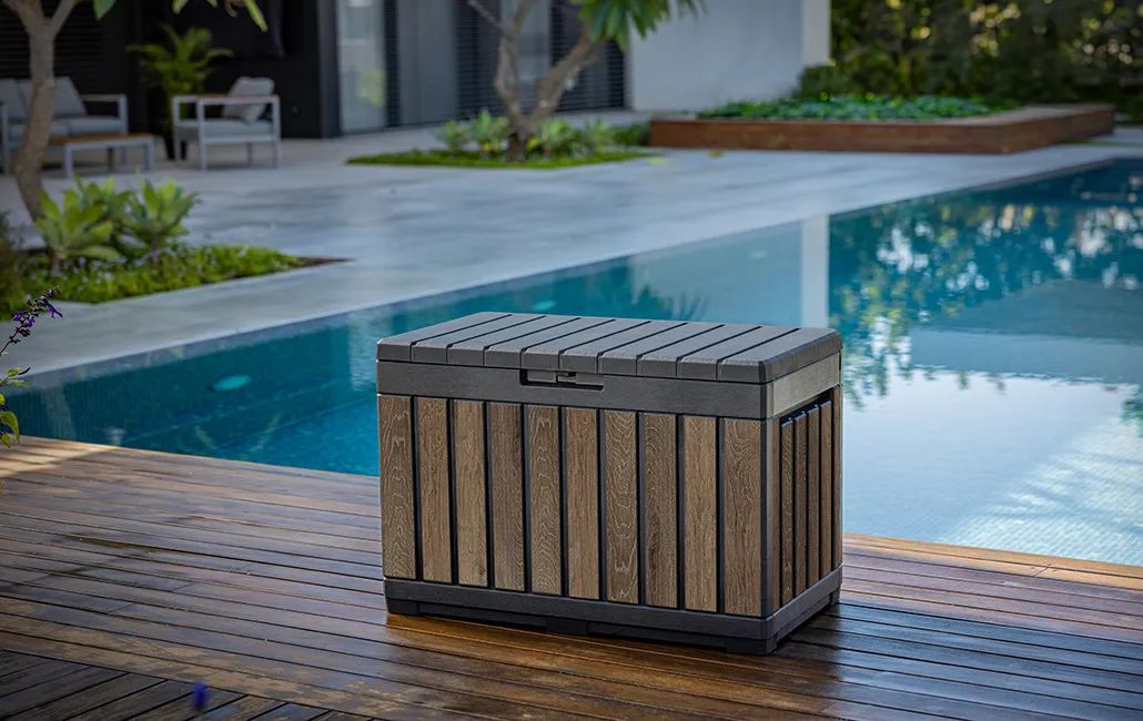 Buy Signature 190-Litre Deck Box in Walnut Brown - Keter Canada