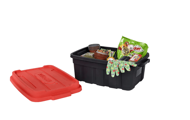 Tuff Box 11L Storage Boxes with Lid Set of 3 - Black