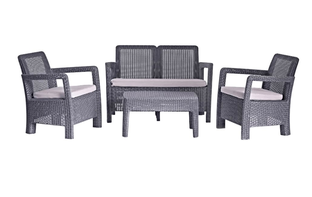 Conjunto de exterior de 4 plazas Tarifa - Gris