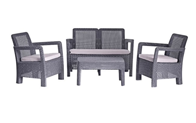 Conjunto de exterior de 4 plazas Tarifa - Gris