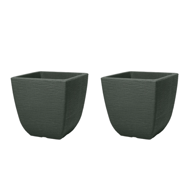 Cotswold Square Planter 38cm Set of 2 - Marble Green