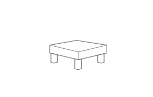 Mesa auxiliar de exterior Elements 65x65x29 cm - Negro