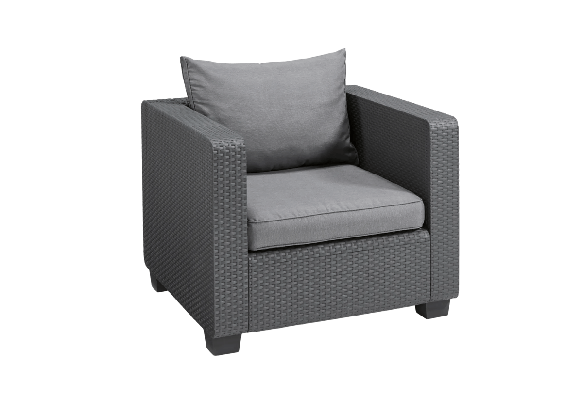 Fauteuil d’extérieur Salta en résine d’aspect rotin − Gris − Keter Canada