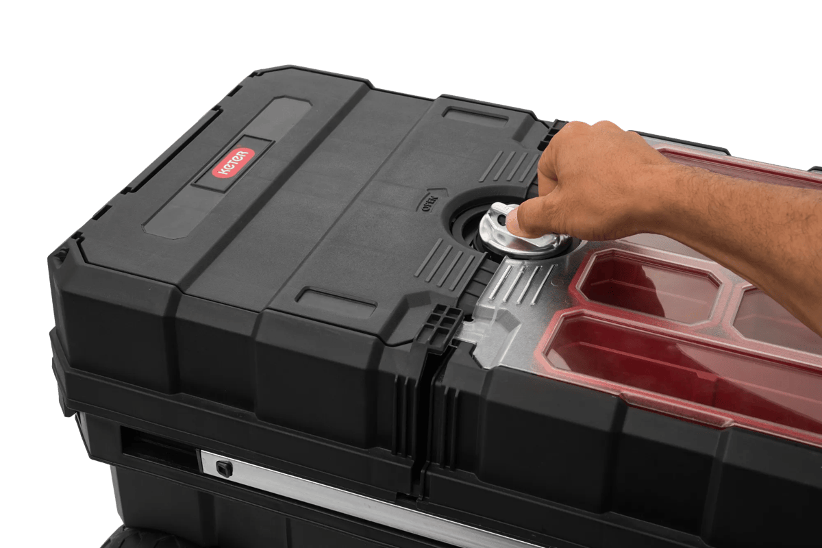 Masterloader Rolling Tool Box with Cantilever Organizer - Keter US