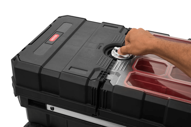 Masterloader Rolling Tool Box with Cantilever Organizer - Keter US