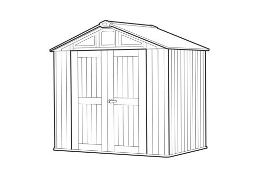 Stronghold 8x6ft Shed - Grey