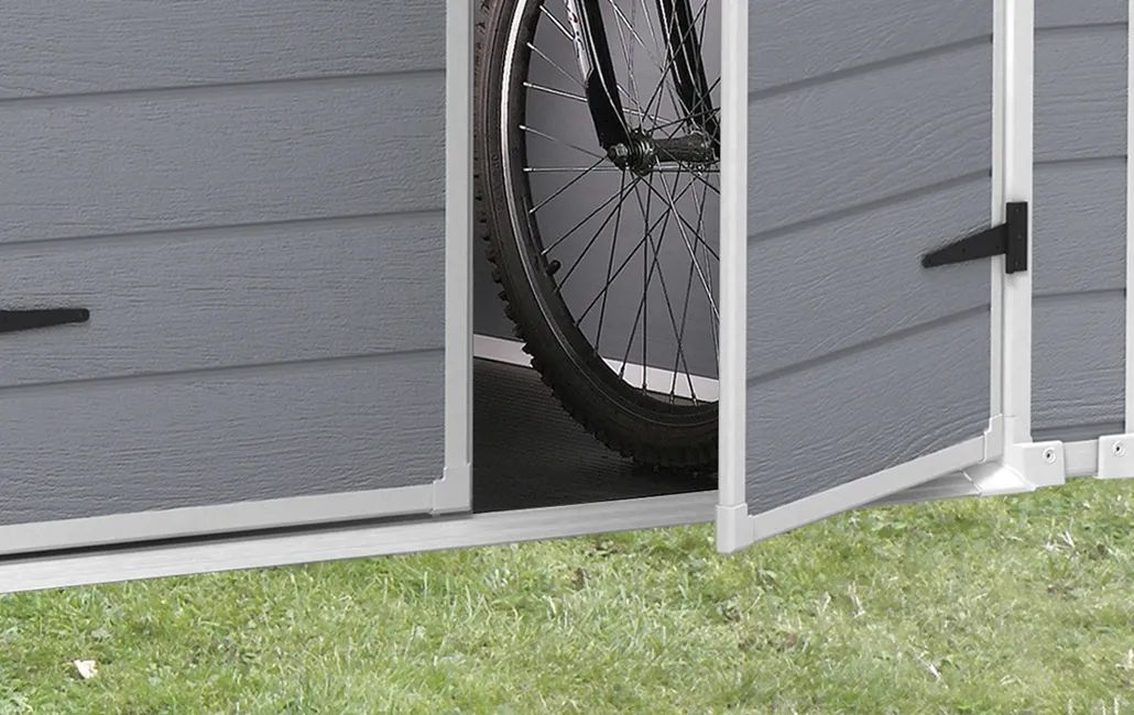 Caseta de exterior Manor 6x5 - 185x152x226 cm y 2,5m2 - Gris