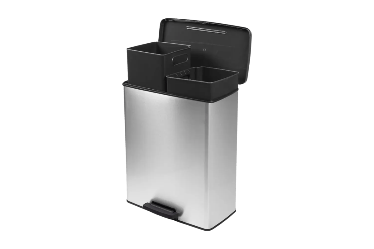 Decobin Duo Prullenbak 26L+26L - Zilver
