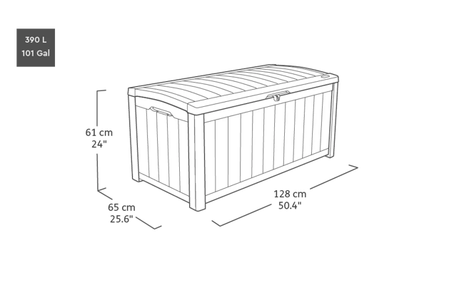 Glenwood Brown 101 Gallon Storage Deck Box - Keter US